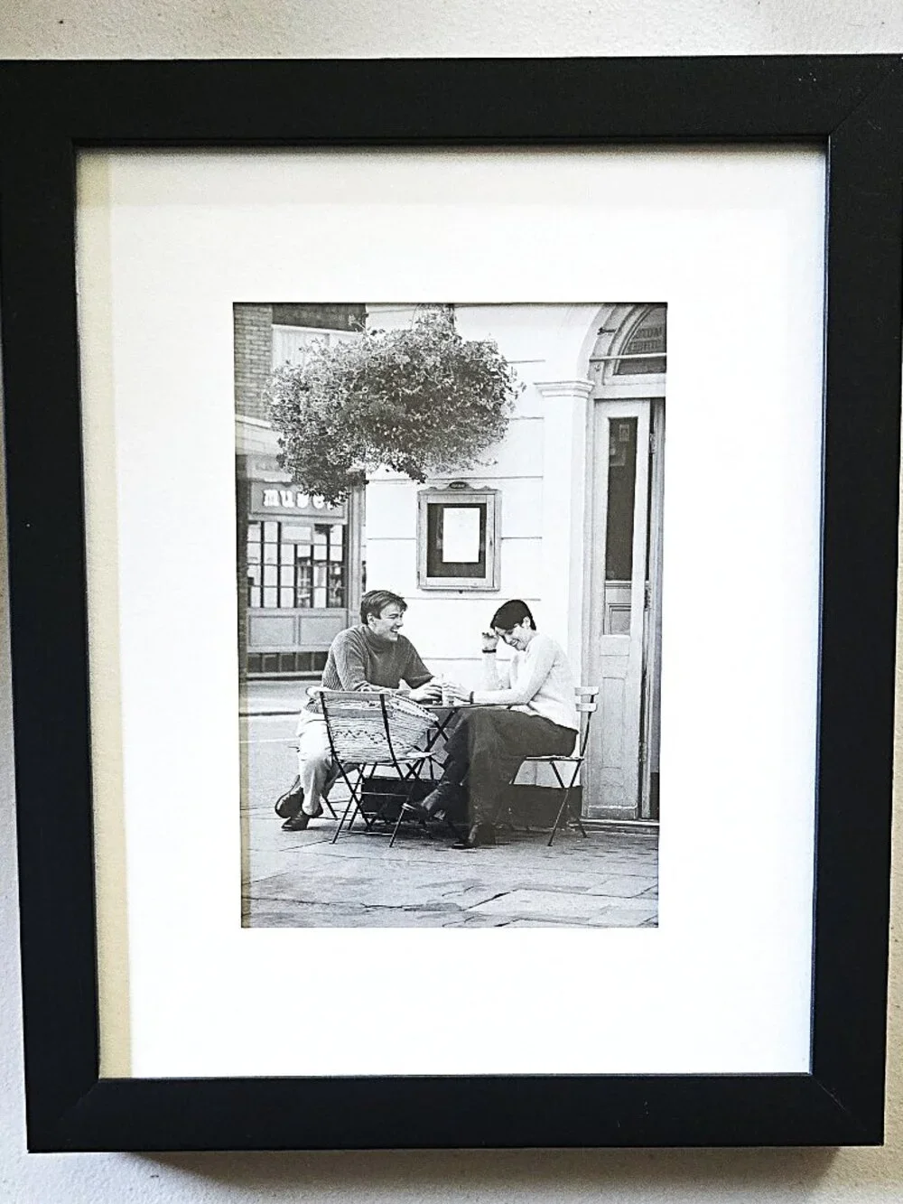 New Black 5 x 7 Photo Frame with White Mat – Tabletop or Wall Display